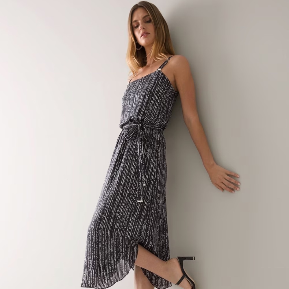 WHBM Sleeveless Lurex Midi Tank Dress